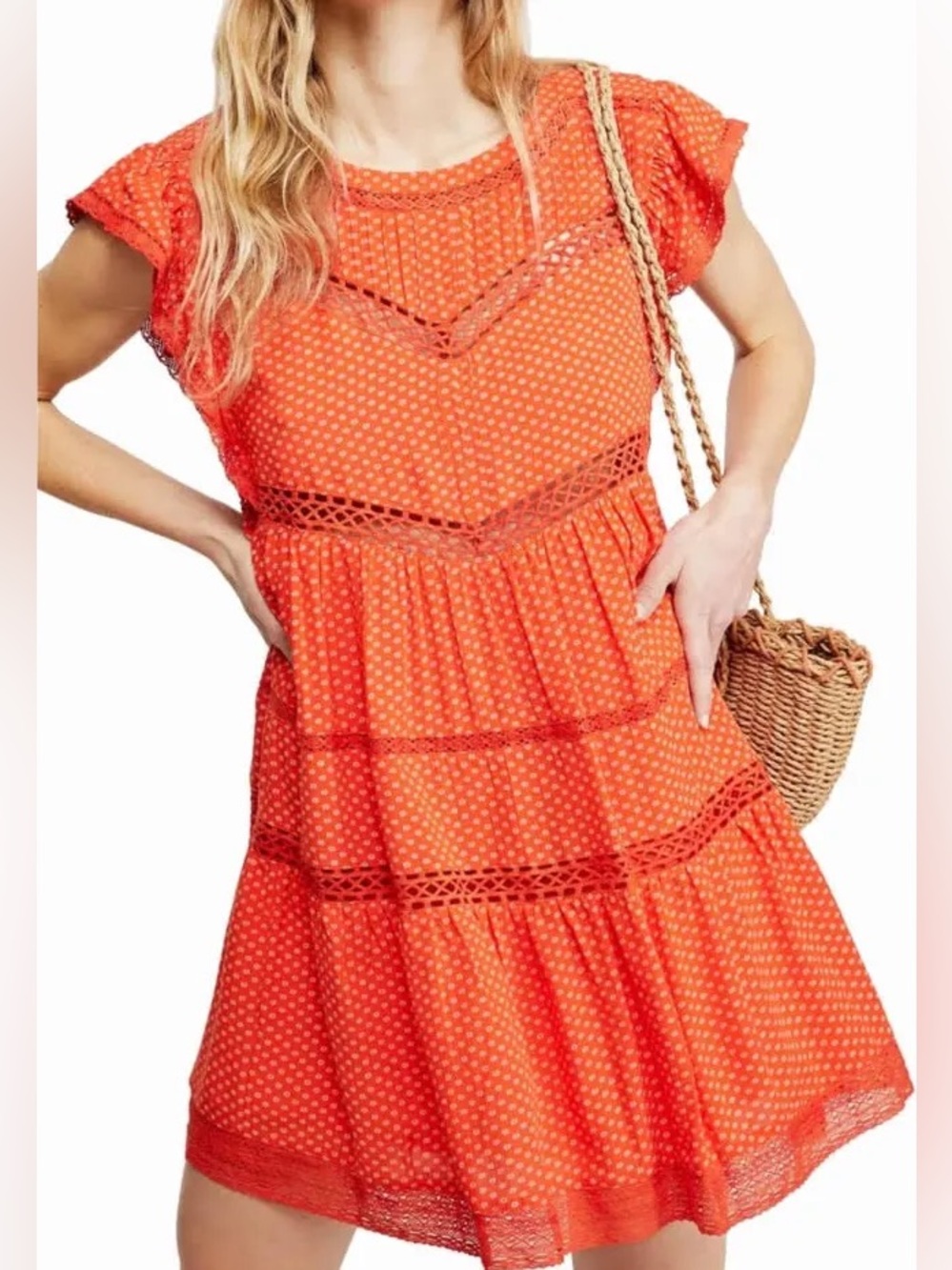 Free People Retro Kitty Dress Tangerine | S